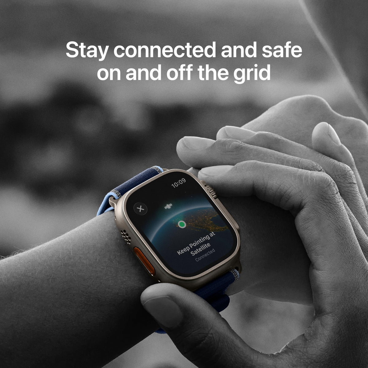 Apple Watch Ultra 3 [GPS + Cellular 49mm] Running & Multisport Smartwatch w/Rugged Titanium Case w/Blue/Bright Blue Trail Loop - M/L. Satellite Communications, Advanced Health & Fitness Tracking